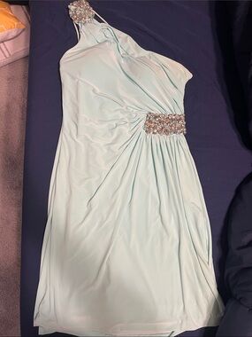 Beaded Mint Halter Dress - Elegant Evening Wear
